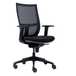 Chaise de bureau Euroseats Curve pied croix plastique noir