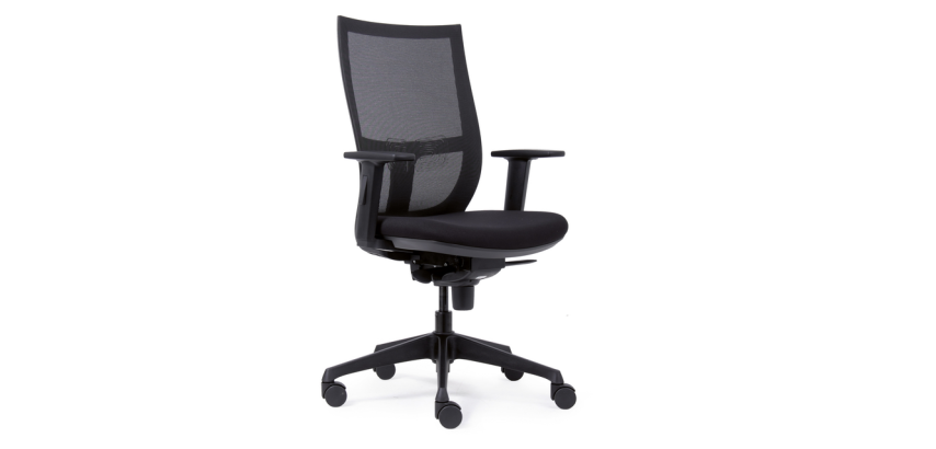 Bürostuhl Euroseats Curve schwarzes Kunststoff-Kreuzgestell