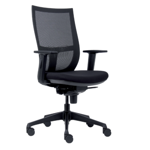 Chaise de bureau Euroseats Curve pied croix plastique noir