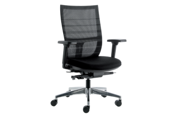 Chaise de bureau Euroseats Curve pied croix aluminium noir