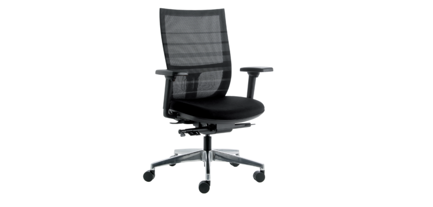 Euroseats Curve Office Chair, black aluminum cross base
