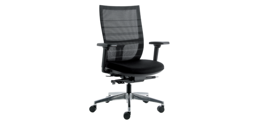 Euroseats Curve Office Chair, black aluminum cross base