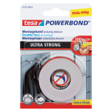 Plakband tesa® Powerbond Ultra Strong dubbelzijdig 1,5mx19mm wit