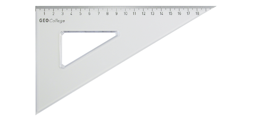 Driehoek Aristo 23620 200mm 30/60graden transparant