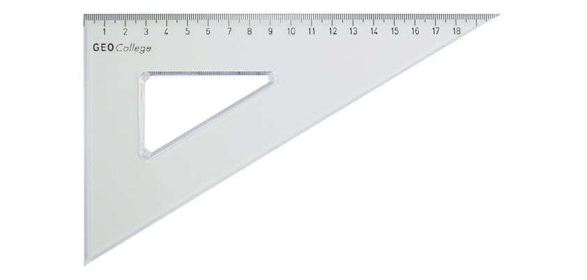 Driehoek Aristo 23620 200mm 30/60graden transparant