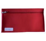 15x26cm bright red faux leather zip school pouch