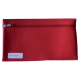 Trousse scolaire à zip 15x26cm simili rouge vif