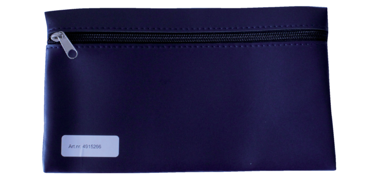 Schooletui 15x26cm met rits skai donkerblauw