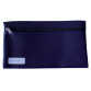 Trousse scolaire à zip 15x26cm simili bleu foncé