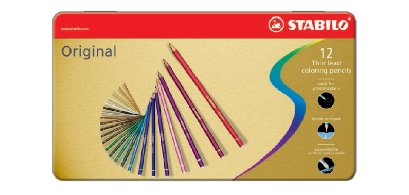 Kleurpotloden STABILO 8873 Original assorti blik à 12 stuks