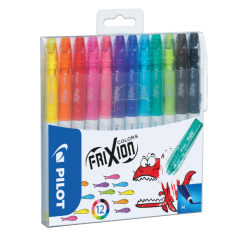 Viltstift PILOT friXion Colors medium assorti etui à 12 stuks
