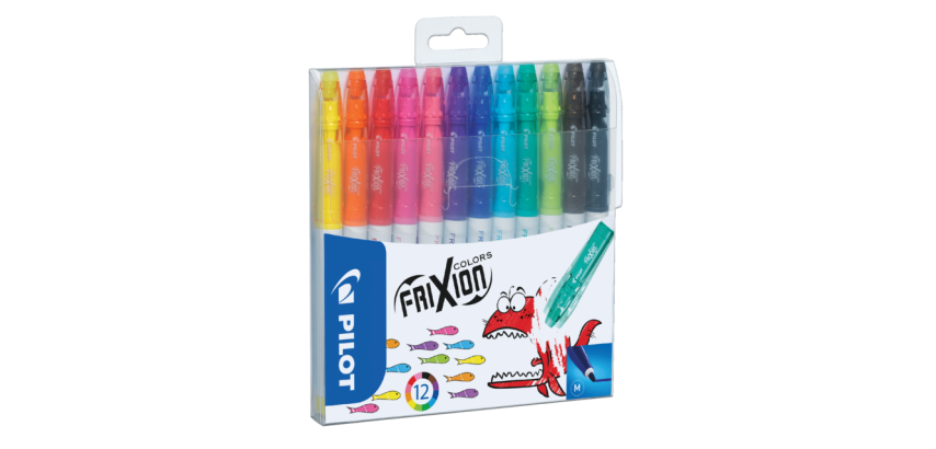 Viltstift PILOT friXion Colors medium assorti etui à 12 stuks