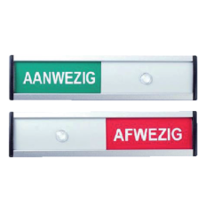 Plaque Aanwezig/Afwezig 125x30mm