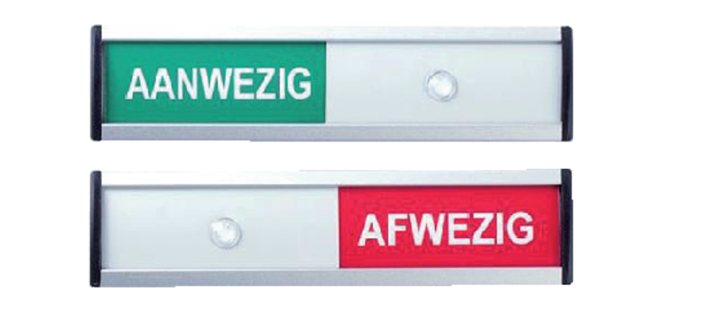 Infobord aanwezig/afwezig 125x30mm