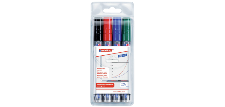 Whiteboardmarker edding 250 rond 1.5-3mm assorti etui à 4 stuks