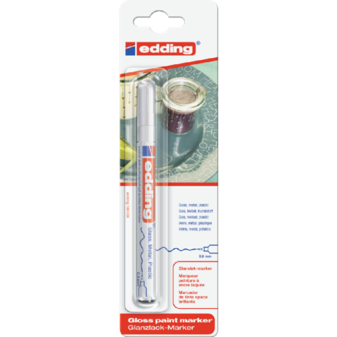 Viltstift Edding 780 lakmarker rond 0.8mm wit blister à 1 stuk