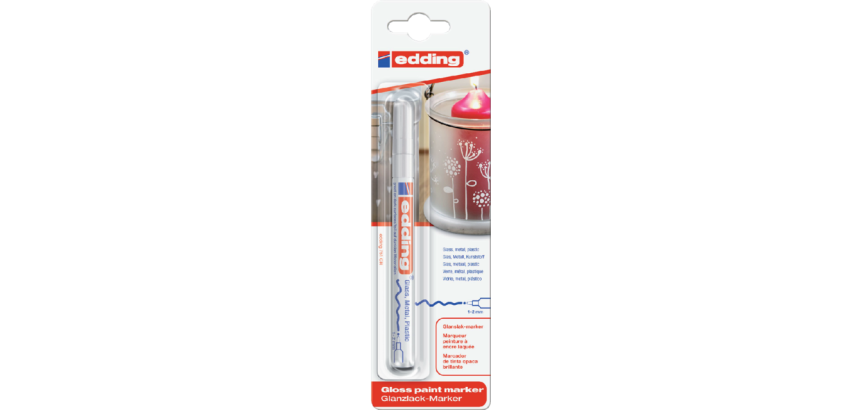 Marqueur peinture edding 751 à base d'huile 1-2mm blanc blister 1 pièce
