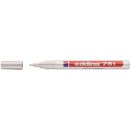 Viltstift edding 751 lakmarker rond 1-2mm wit