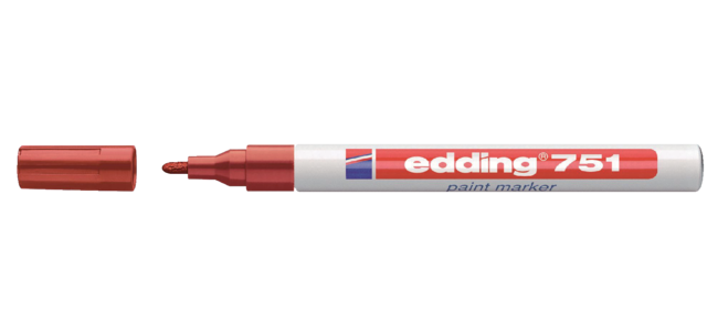 Marqueur peinture edding 751 à base d'huile 1-2mm pastel rouge