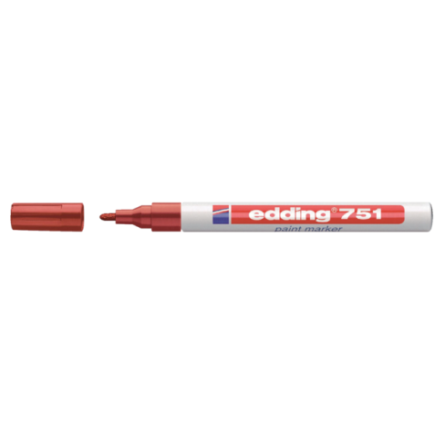 Viltstift edding 751 lakmarker rond 1-2mm pastel rood