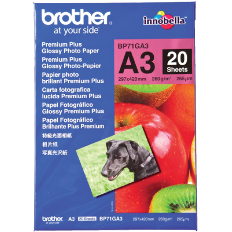 Papier photo Brother BP-71 A3 260g glacé 20 feuilles