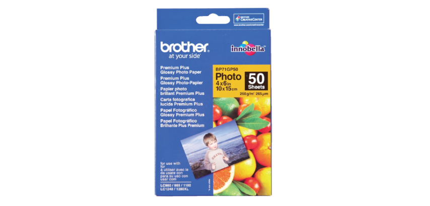 Brother BP71GP50 Premium Glossy Photo Paper Fotopapier Weiß