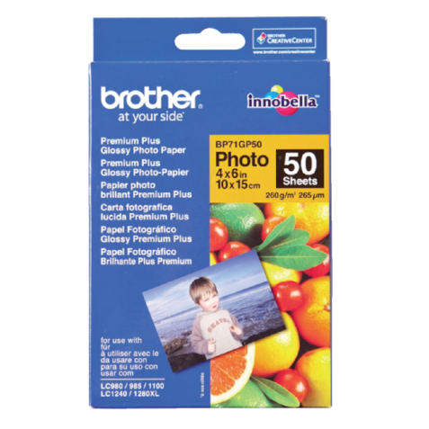 Papier photo Brother BP-71 10x15cm 260g glacé 50 feuilles