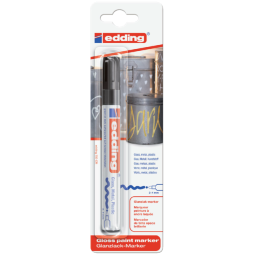 Viltstift edding 750 lakmarker rond 2-4mm zwart blister à 1 stuk