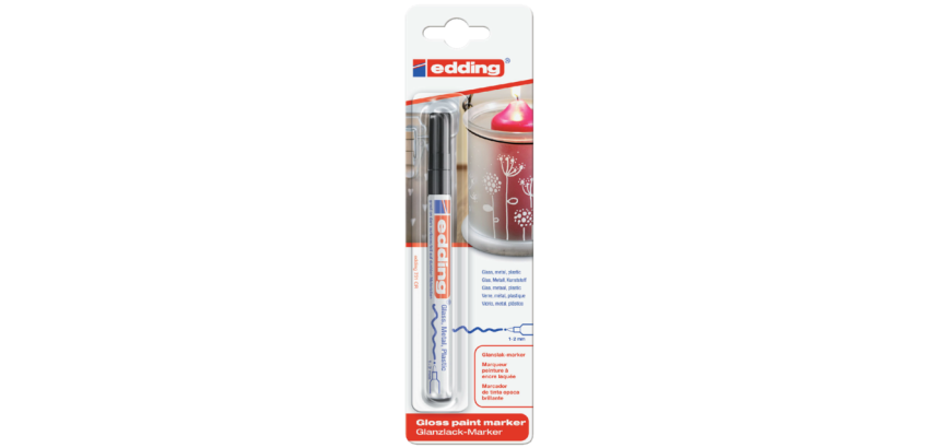 Marqueur peinture edding 751 à base d'huile 1-2mm noir blister 1 pièce