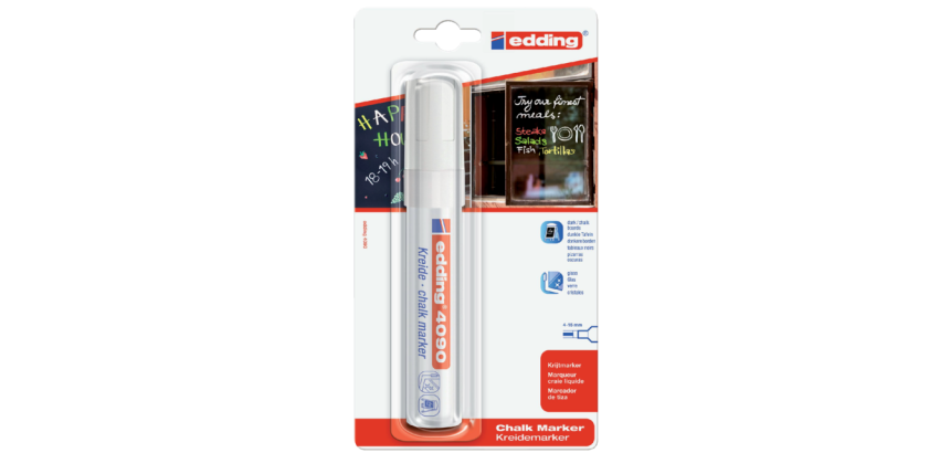 Krijtstift edding 4090 window schuin 4-15mm wit bister à 1 stuk