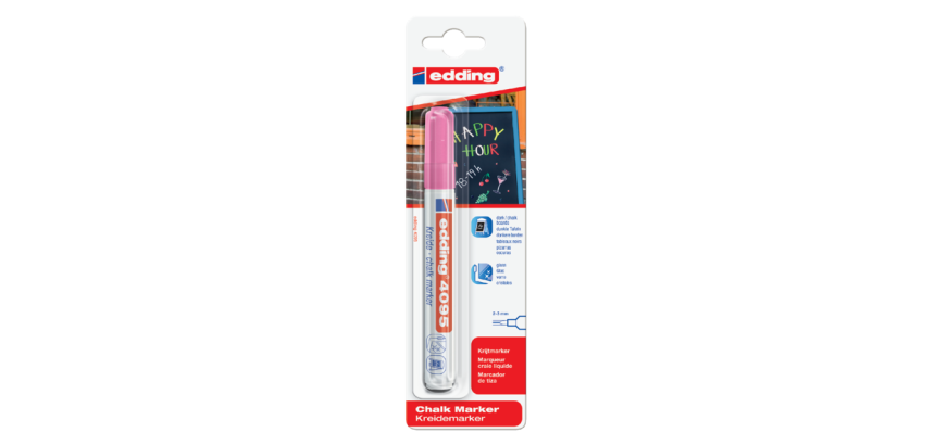 Krijtstift edding 4095 rond 2-3mm neon roze blister à 1 stuk
