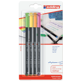 Fineliner Edding 1200 neon assorti 1mm blister 4 pièces