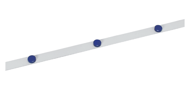 MAUL Magnetic Tape Strip 1m x 35mm adhesive white + 3 white magnets to cut