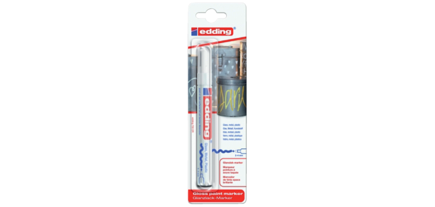 Marqueur peinture edding 750 à base d'huile 2-4mm blanc blister 1 pièce