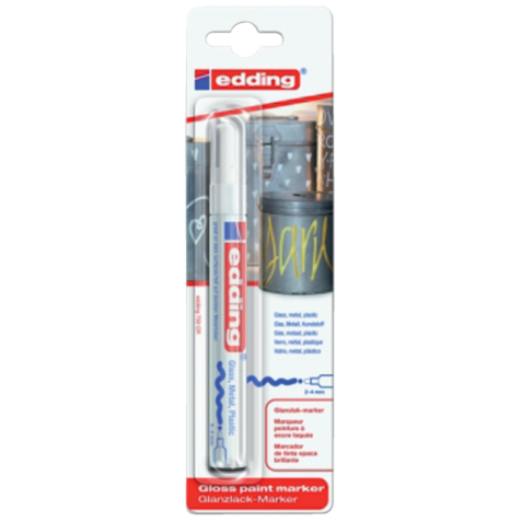 Viltstift edding 750 lakmarker rond 2-4mm wit blister à 1 stuk