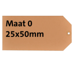 Label HF2 nr 0 200gr 25x50mm bruin 1000 stuks