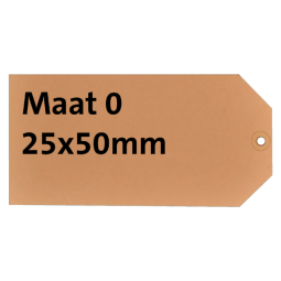 Étiquette carton n°0 200g 25x50mm chamois 1000 pièces