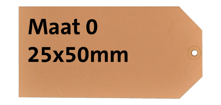 Label HF2 nr 0 200gr 25x50mm bruin 1000 stuks