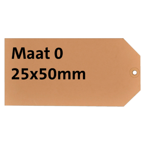 Etiquette carton n°0 200g 25x50mm brun 1000 pièces