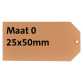 Étiquette carton n°0 200g 25x50mm chamois 1000 pièces