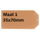 Etiquette carton n°1 200g 35x70mm chamois 1000 pièces