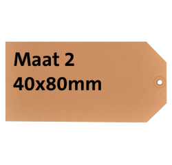 Label karton nr 2  200gr 40x80mm chamois 1000 stuks