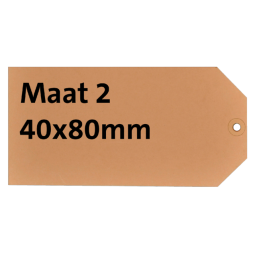 Label karton nr2 200gr 40x80mm chamois 1000 stuks