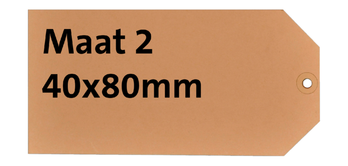 Cardboard label no. 2 200g 40x80mm chamois 1000pcs.