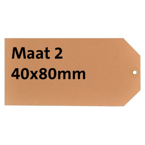 Label karton nr2 200gr 40x80mm chamois 1000stuks