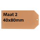 Etiquette carton n°2 200g 40x80mm chamois 1000pcs.
