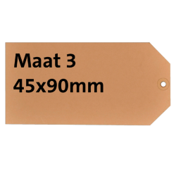 Etiquette carton n°3 200g 45x90mm chamois 1000 pièces