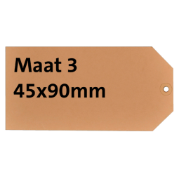 Label karton nr3 200gr 45x90mm chamois 1000 stuks