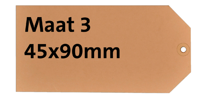 Cardboard label No. 3 200g 45x90mm chamois 1000 pieces