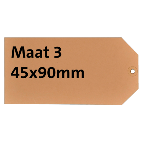 Label karton nr3 200gr 45x90mm chamois 1000stuks